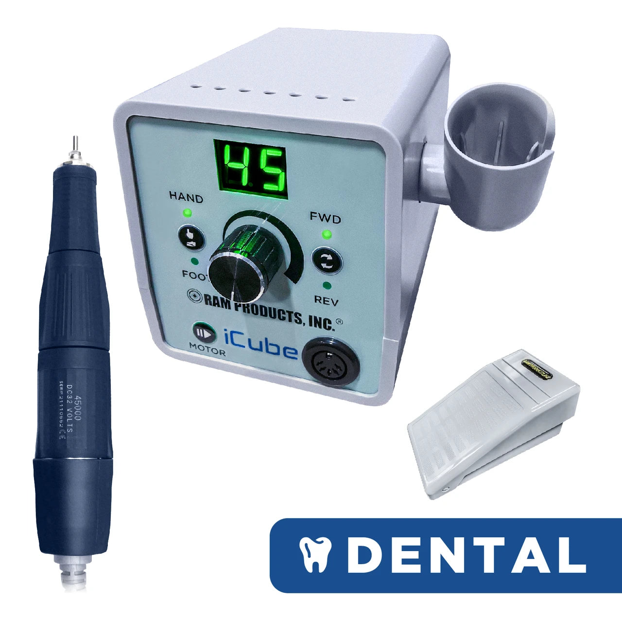 What type of connection is used between the hand piece and the control box?